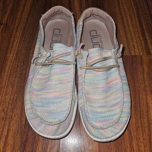 Hey Dude Pastel Multi-Colored Slip-On Sneakers Womens Size 6